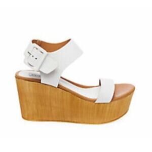 Steve Madden Platform Wedge Sandal White Size 8